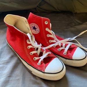 Red high top converse